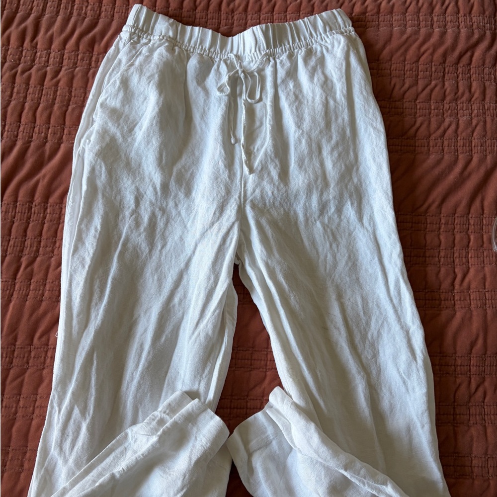 H&M Women's White Linen Pants